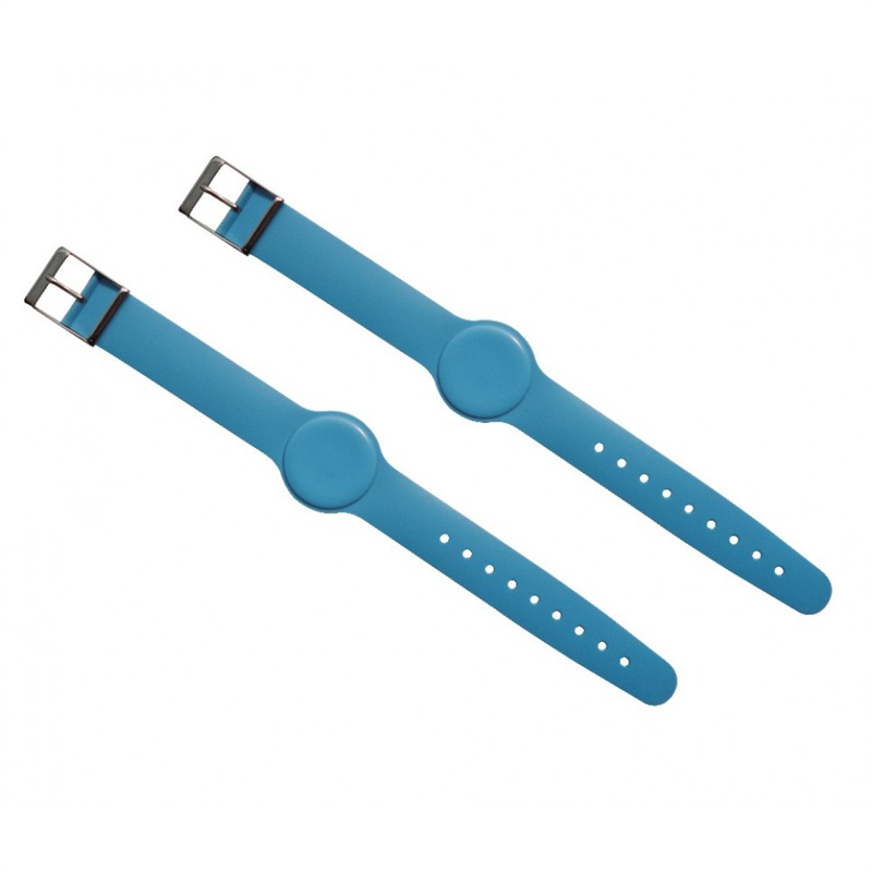 Pulseras RFID CR-WR-08 de PVC de colores, resistentes a la oblea, con RFID HF o LF integrado.